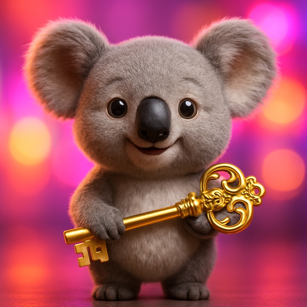 fd7 ব্র্যান্ডসহ উজ্জ্বল গেমিং পরিবেশে সোনালি চাবি হাতে আনন্দিত এক চরিত্র